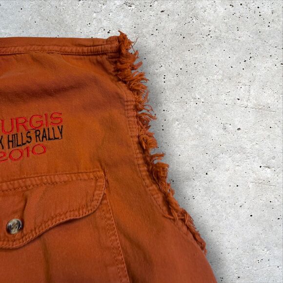 Sturgis 2010 Bike Week Sleeveless Button Shirt Size Large Eagle Graphic Orange - Picture 3 of 10